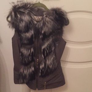 100% real fox fur vest